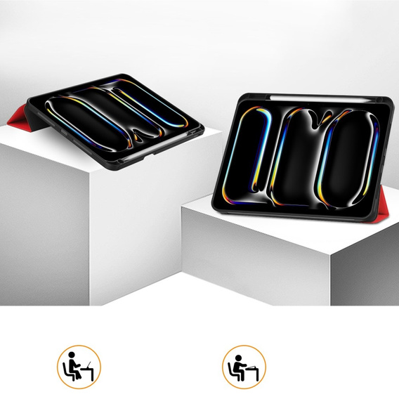 Tok iPad Pro 11" 2024 (5 gen.), Smartcase tolltartóval, piros