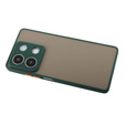 Szilikon tok Xiaomi Redmi Note 13 5G, kamera védelemmel, átlátszó / zöld + edzett üveg 9H