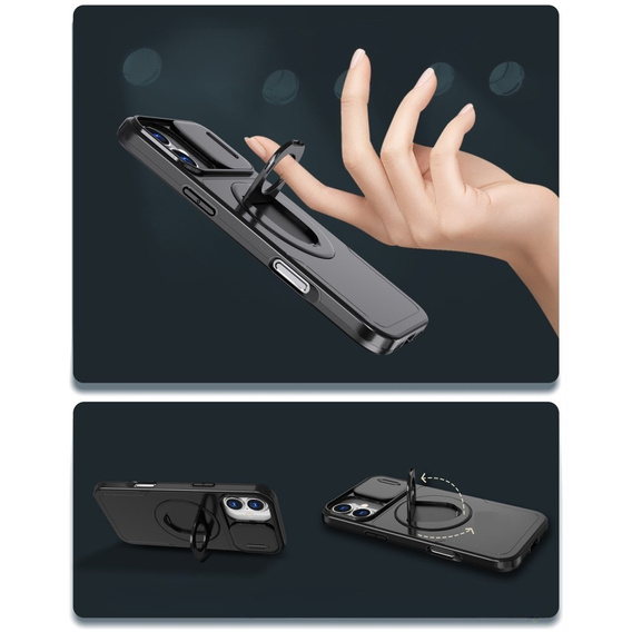 Tok iPhone 16 Plus, Military Magnet, MagSafe-hoz, fekete