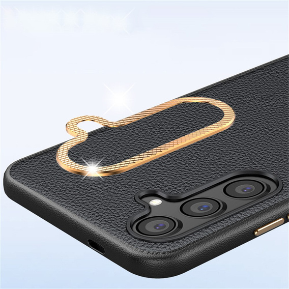 Bőr tok Samsung Galaxy S25+ Plus, leather hybrid, fekete