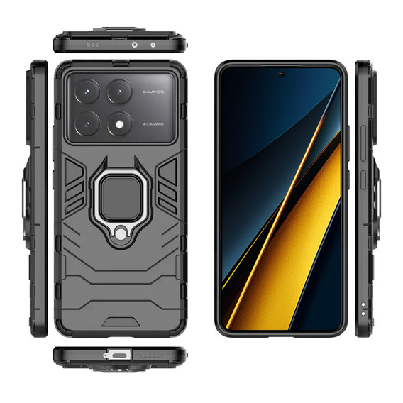 Telefontok a Xiaomi Poco X6 Pro 5G, Kickstand Ring, fekete