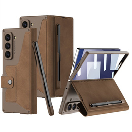 Tárca tok füles barna Samsung Galaxy Z Fold 7 5G számára