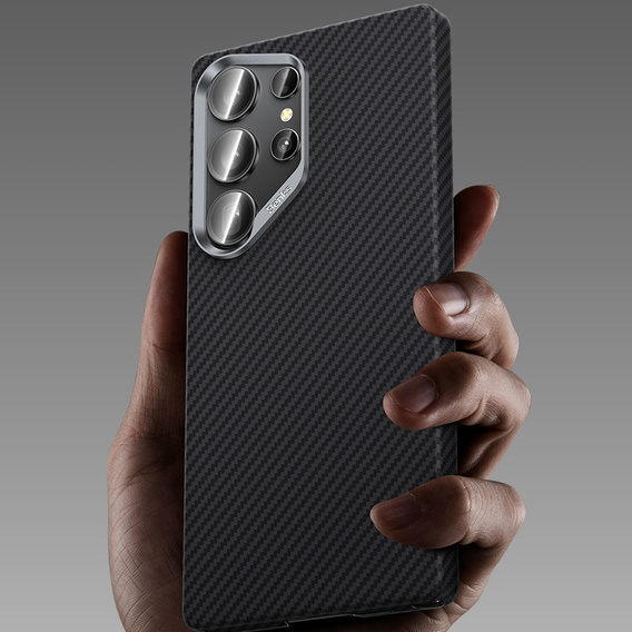 BENKS Kevlar tok Samsung Galaxy S25, MagSafe, Carbon Fiber, fekete