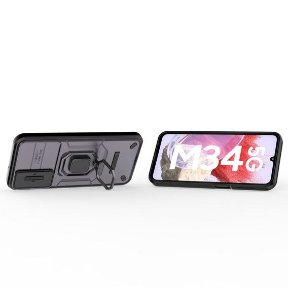 Telefontok a Samsung Galaxy M34, KickStand Camera Lens, lila