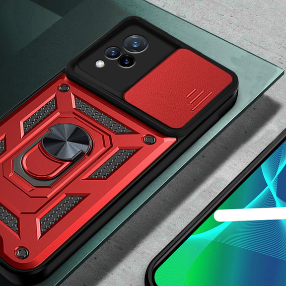 Telefontok a Vivo V21 5G, CamShield Slide, piros