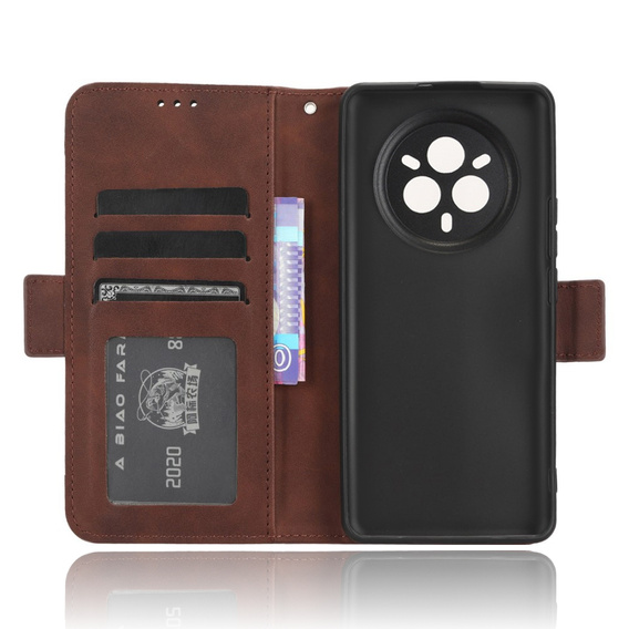 Pattintható tok a Realme 14 Pro 5G, Card Slot, barna