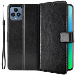 Pattintható tok a T Phone 5G, Crazy Horse Wallet, fekete