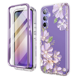 Telefontok a Samsung Galaxy A54 5G, Suritch Full Body Flowers, lila