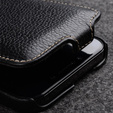 MELKCO flip tok iPhone 15 Pro-hoz, bőr, flip, fekete