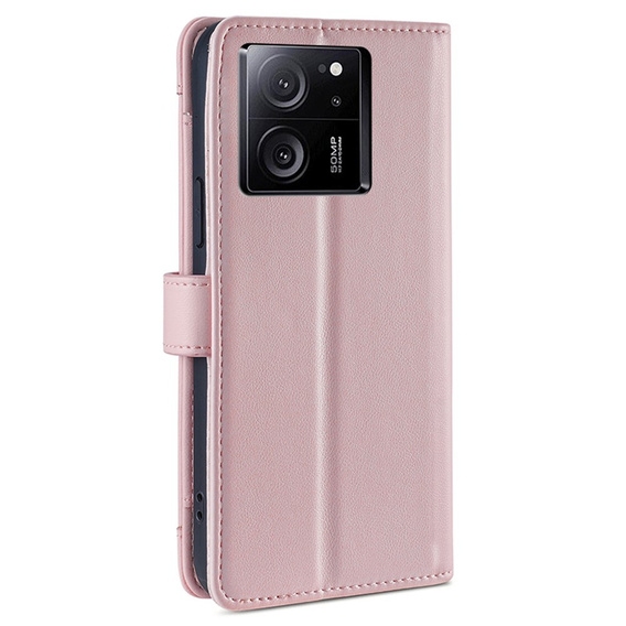 Pattintható tok a Xiaomi 13T / 13T Pro / Redmi K60 Ultra Wallet Zipper Pocket, Wallet Zipper Pocket, rózsaszín