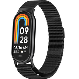 Milánói karkötő szíj tokkal a Xiaomi Smart Band 10 / 9 / 8, fekete