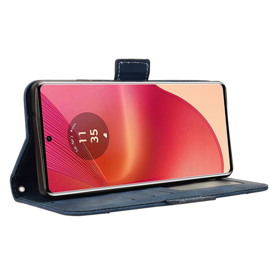 Pattintható tok a Motorola Edge 50 Fusion 5G, Card Slot, sötétkék