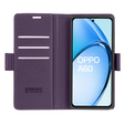 Tok Oppo A60, ERBORD Glossy Litchi, pénztárca patenttal, lila