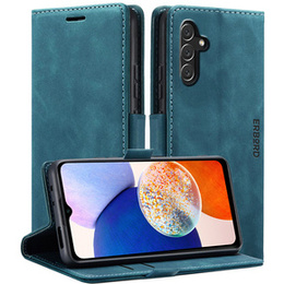 Telefontok a Samsung Galaxy A14 4G/5G, ERBORD Vintage, pénztárca patenttal, kék