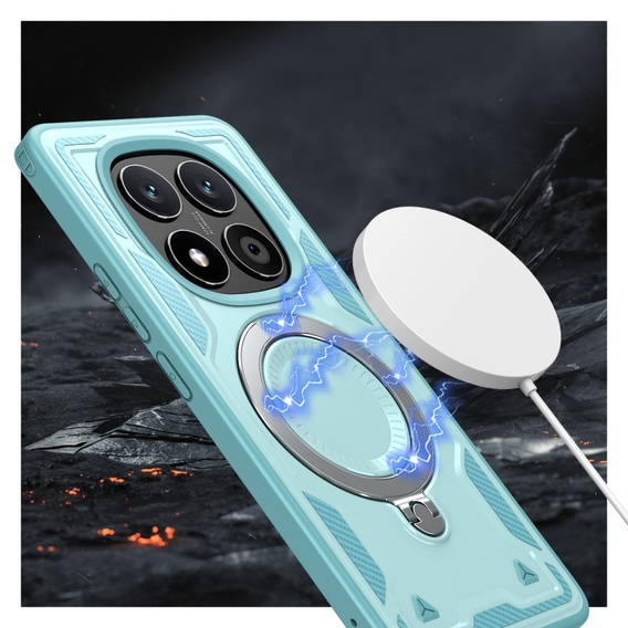 tok Xiaomi Redmi Note 14 Pro 5G /  Poco X7 5G, katonai MagSafe, kék + 9H Glass