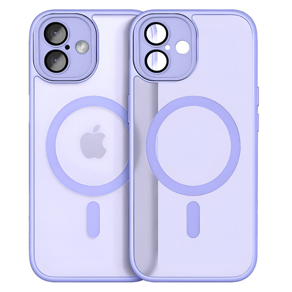 Tok iPhone 16 Plus-hoz, MagSafe, ERBORD Matt Case, lila + képernyőüveg