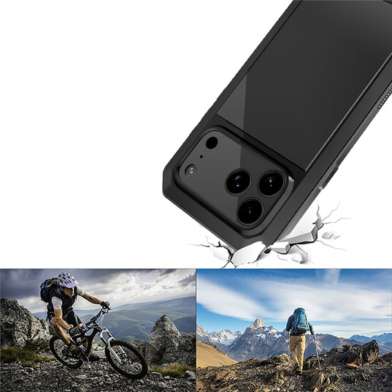 Páncélozott tok beépített edzett üveggel iPhone 17 Pro Max készülékekhez