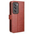 Pattintható tok a Oppo Reno 12, Crazy Horse Wallet, barna