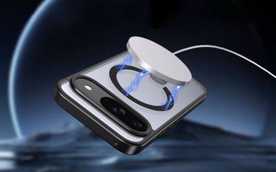 Fusion hibrid tok Google Pixel 10 / 10 Pro készülékhez, MagSafe, állvánnyal, átlátszó