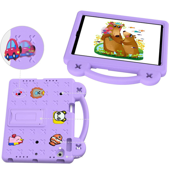Gyermek tok Lenovo Tab M10 X505F X605F / Tab P10-X705F/L / Huawei T5 10.1, Cute Patterns, állvánnyal, lila