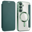 Pattintható tok a Samsung Galaxy A56, RFID Wallet MagSafe CamShield, zöld