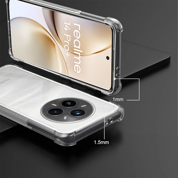 Telefontok a Realme 14 Pro+ 5G, Dropproof, átlátszó