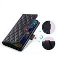 Flap tok Samsung Galaxy S25 Ultra, Rhombus Crossbody Leather, fekete