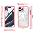 Tok iPhone 16 Pro Max-hoz, Shockproof, üveggel, MagSafe-hoz, rózsaszín