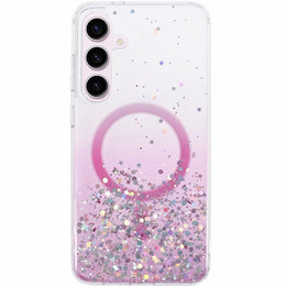Tok Samsung Galaxy S24, Glittery, MagSafe-hoz, rózsaszín