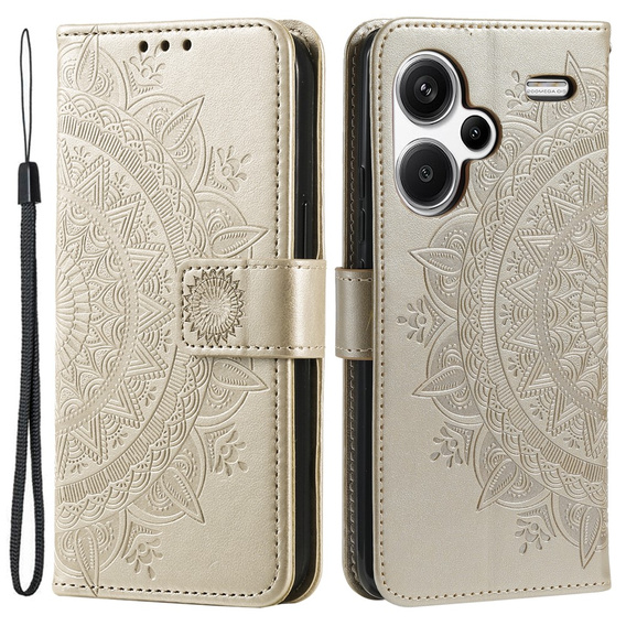 Pattintható tok a Xiaomi Redmi Note 13 Pro+, Mandala, arany