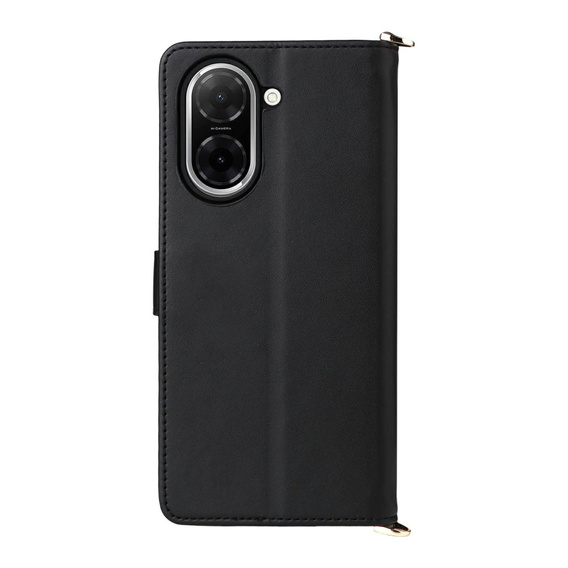 Tok patenttal a Xiaomi Redmi A5-hez, Crossbody Leather Wallet, fekete