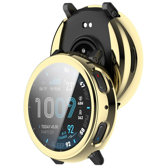 2 az 1-ben tok képernyővédővel Amazfit Active Max készülékhez, arany színű