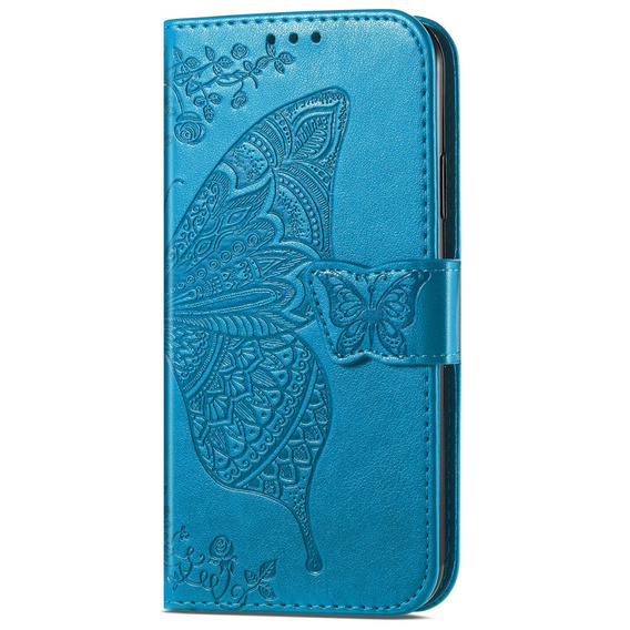 Pattintható tok a Samsung Galaxy A56, Butterfly, kék