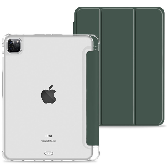Tok iPad Pro 11 2022 / 2021 / 2020, Smartcase Hybrid, tolltartó résszel, sötétzöld