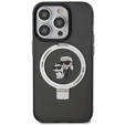 Karl Lagerfeld gyűrűtartó Karl & Choupette MagSafe tok iPhone 15 Pro készülékhez