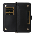 Tok patenttal a Oppo Reno 13F 5G-hez, Crossbody Leather Wallet, fekete