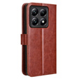 Pattintható tok a Xiaomi 14T Pro, Crazy Horse Wallet, barna