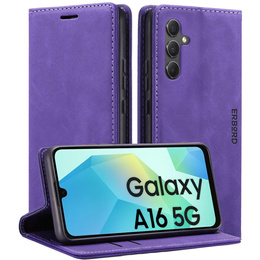 Telefontok a Samsung Galaxy A16, ERBORD Vintage, pénztárca patenttal, lila