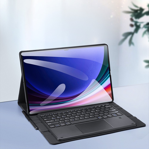 Tok + billentyűzet Samsung Galaxy Tab S10 Ultra, Dux Ducis TouchPad Leather Pen Slot, fekete