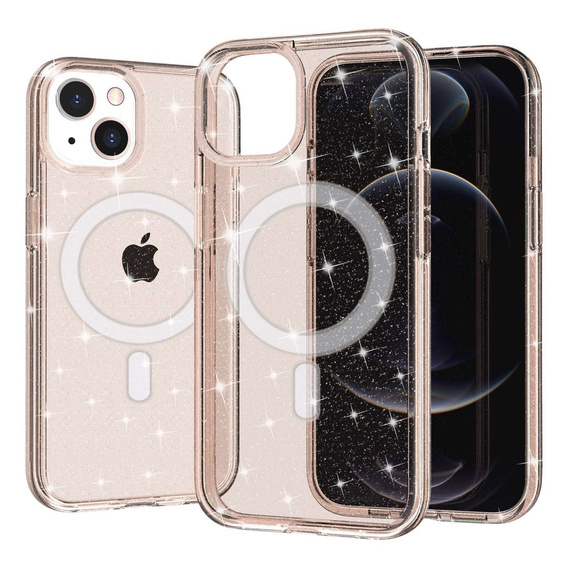 Tok iPhone 14 Plus, Glittery, MagSafe-hoz, arany