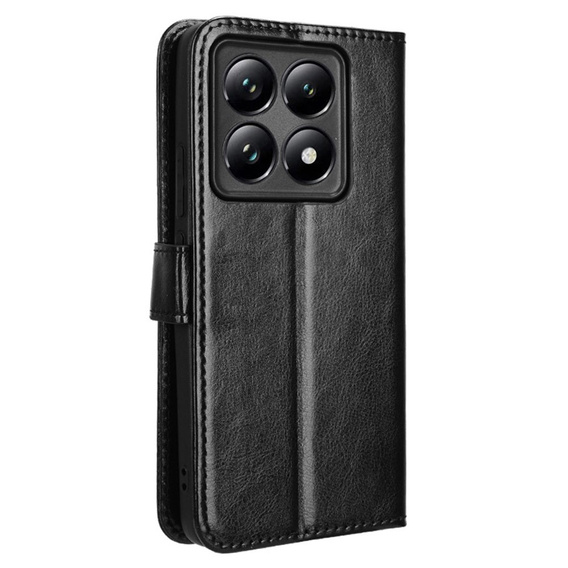 Pattintható tok a Xiaomi 14T, Crazy Horse Wallet, fekete