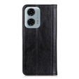 Pattintható tok Motorola Moto G04 / G24 / G24 Power, Split Leather, fekete