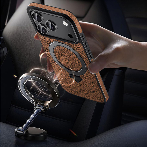 Bőr tok MagSafe állvánnyal iPhone 17 Pro Max készülékhez