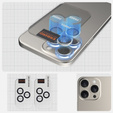 2x ERBORD OPTIK Pro edzett üveg iPhone 16 Pro/16 Pro Max / 15 Pro/15 Pro Max/14 Pro/14 Pro Max kamera számára, titánium