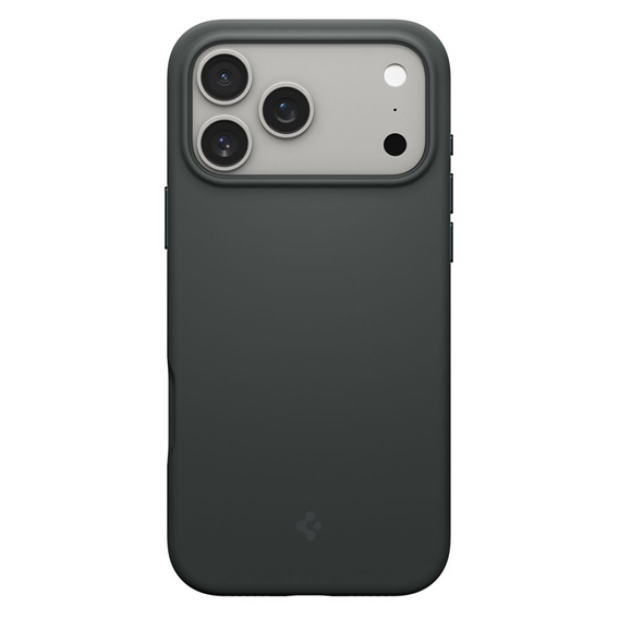 Spigen tok iPhone 17 Pro készülékhez, Szilikon Fit MagSafe, Abyss zöld