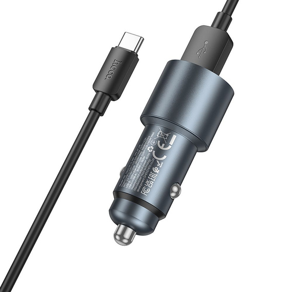 Hoco Z60 USB-A + USB-C 48 W autós töltő kábellel