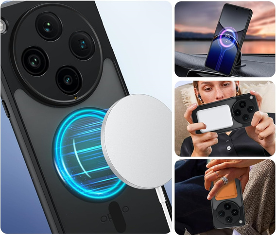 Tok Oppo Find X8 Pro-hoz, MagSafe, ERBORD Matt Case, fekete