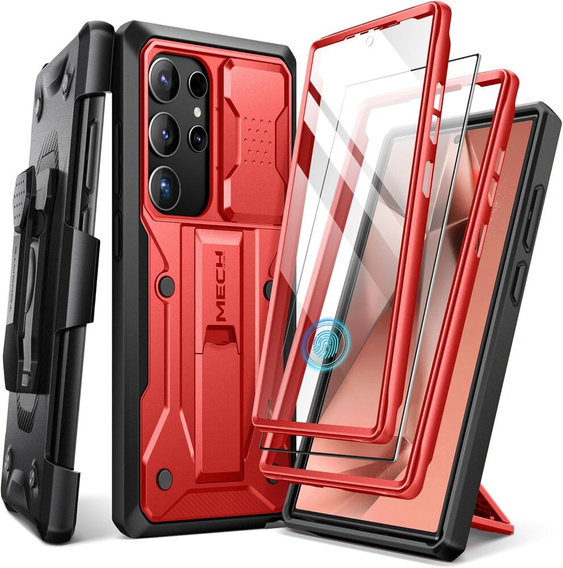 Tok Samsung Galaxy S24 Ultra, Tongate MECH sorozatú klipsz, piros