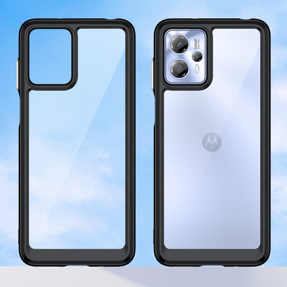 Telefontok a Motorola Moto G13 / G23, Fusion Hybrid, átlátszó / fekete