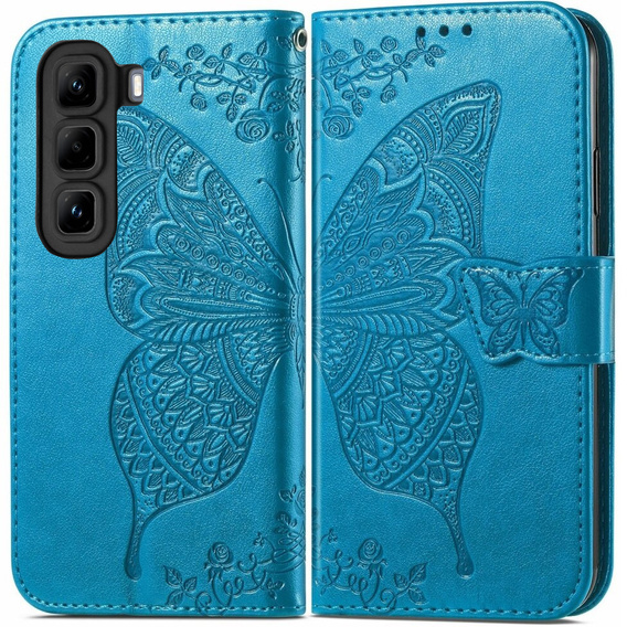 Pattintható tok a Infinix Hot 50 4G, Butterfly, kék